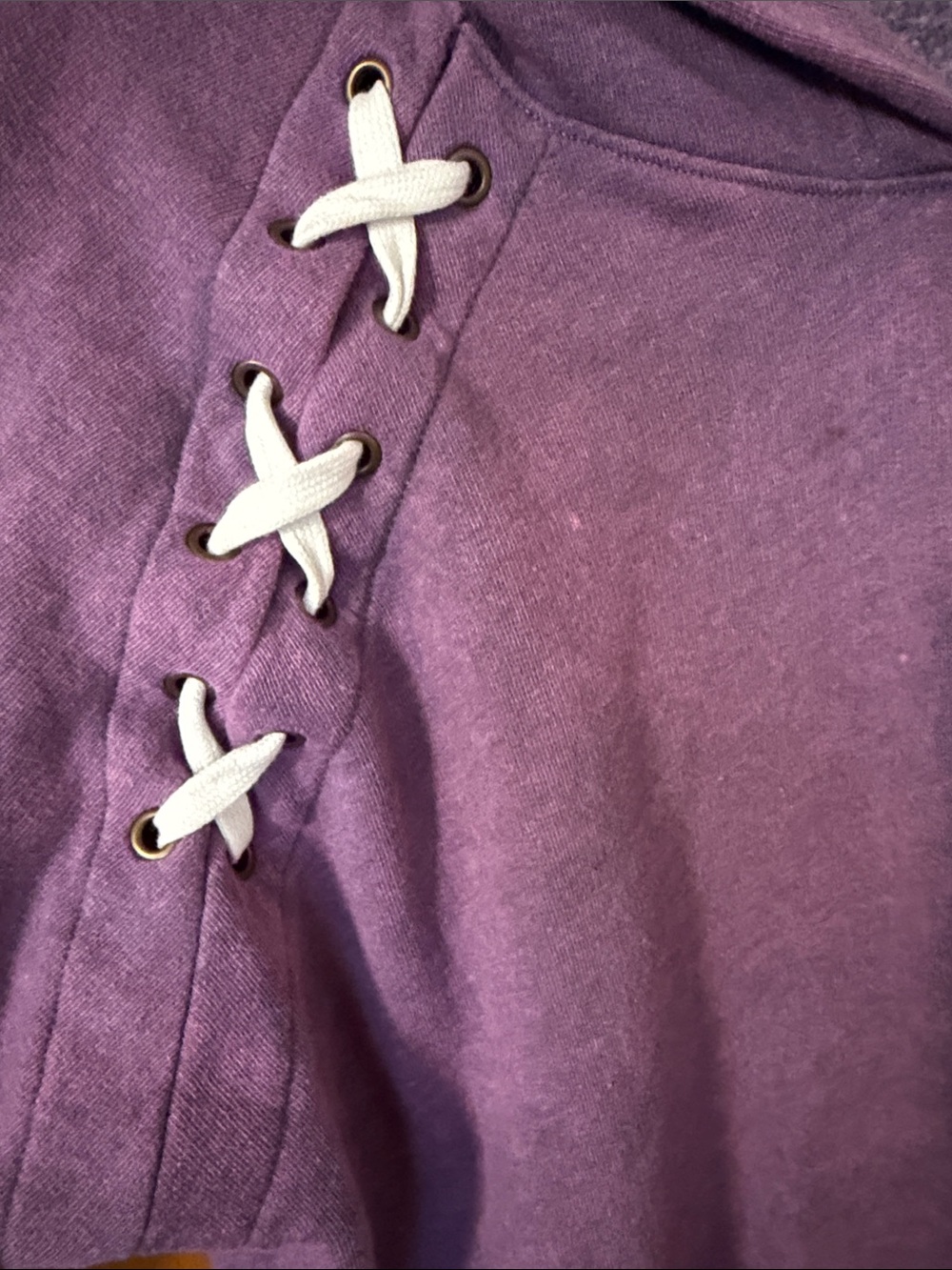 PINK Victoria's Secret Purple Lace-Up Hoodie Pullover - Picture 3 of 6